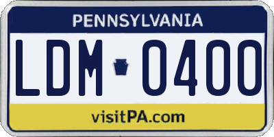 PA license plate LDM0400