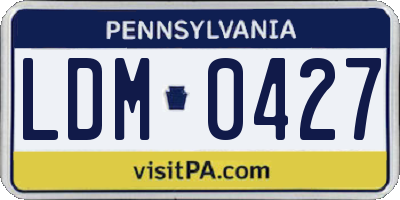 PA license plate LDM0427
