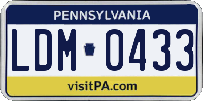 PA license plate LDM0433