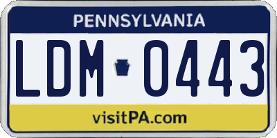 PA license plate LDM0443