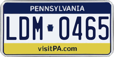 PA license plate LDM0465