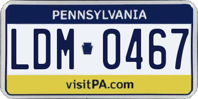 PA license plate LDM0467