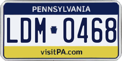 PA license plate LDM0468