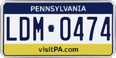 PA license plate LDM0474
