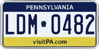 PA license plate LDM0482