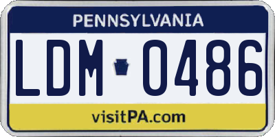 PA license plate LDM0486