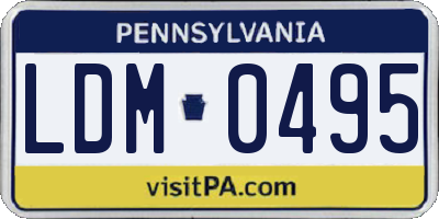 PA license plate LDM0495