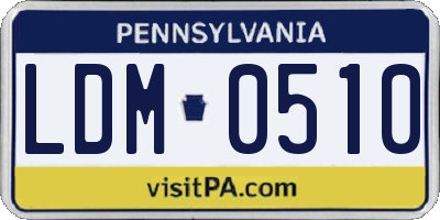 PA license plate LDM0510