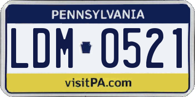 PA license plate LDM0521