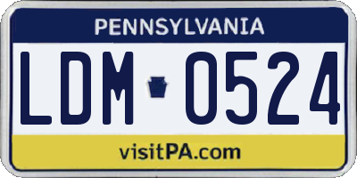 PA license plate LDM0524