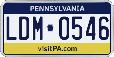 PA license plate LDM0546