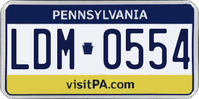 PA license plate LDM0554