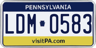 PA license plate LDM0583