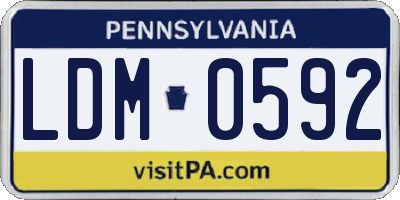 PA license plate LDM0592