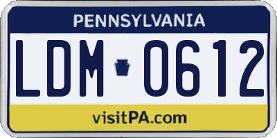 PA license plate LDM0612