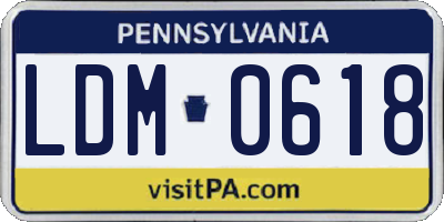 PA license plate LDM0618