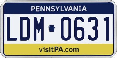 PA license plate LDM0631