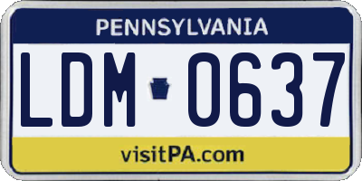 PA license plate LDM0637