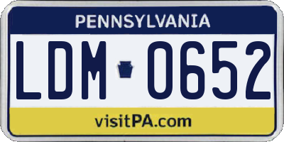 PA license plate LDM0652