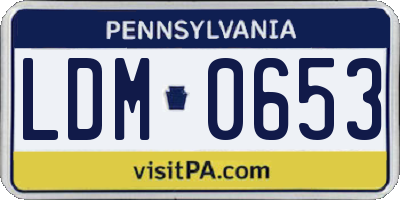 PA license plate LDM0653