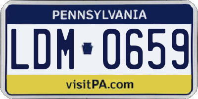 PA license plate LDM0659