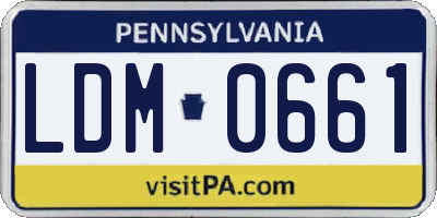 PA license plate LDM0661