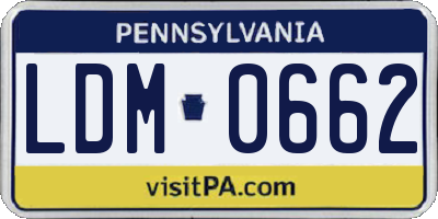 PA license plate LDM0662