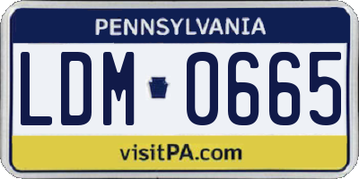 PA license plate LDM0665
