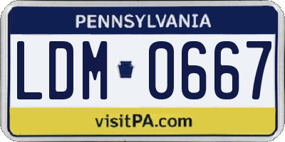 PA license plate LDM0667