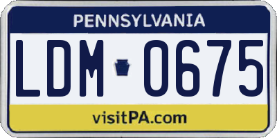 PA license plate LDM0675