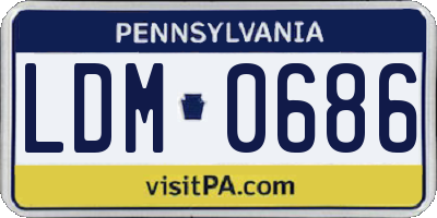 PA license plate LDM0686