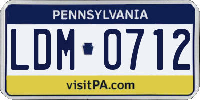 PA license plate LDM0712