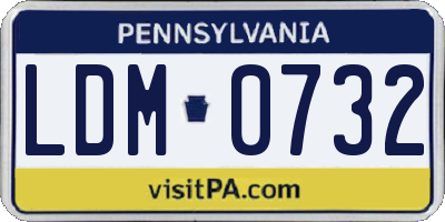 PA license plate LDM0732