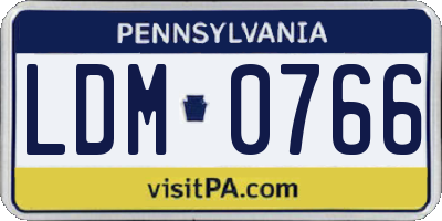 PA license plate LDM0766