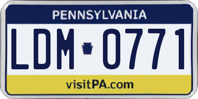 PA license plate LDM0771