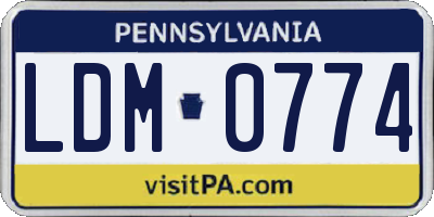 PA license plate LDM0774