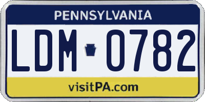 PA license plate LDM0782