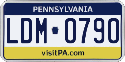 PA license plate LDM0790