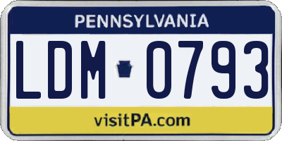 PA license plate LDM0793