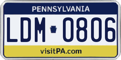 PA license plate LDM0806
