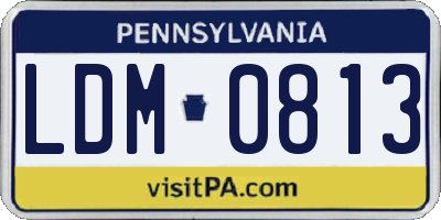 PA license plate LDM0813