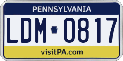PA license plate LDM0817