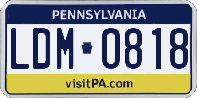 PA license plate LDM0818