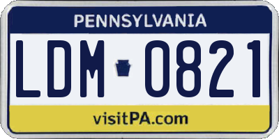 PA license plate LDM0821