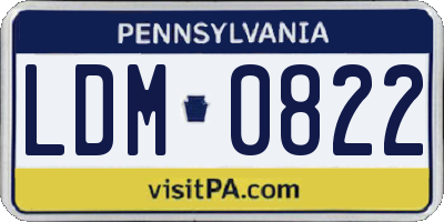PA license plate LDM0822