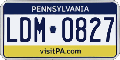 PA license plate LDM0827