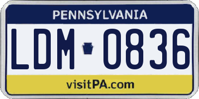 PA license plate LDM0836