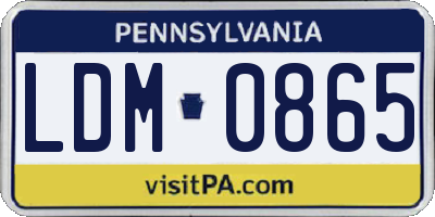 PA license plate LDM0865