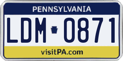 PA license plate LDM0871