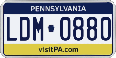 PA license plate LDM0880